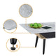 Nue Coffee Table | 47" 3D Printed Glass Marble | Curved Shelf | Gray