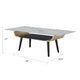 Nue Coffee Table | 47" 3D Printed Glass Marble | Curved Shelf | Gray