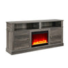 Rera TV Stand Media Cabinet Electric Fireplace Heater | 70" Walnut Gray