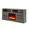 Rera TV Stand Media Cabinet Electric Fireplace Heater | 70" Walnut Gray