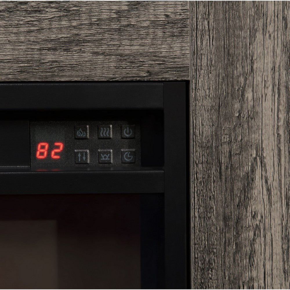 Rera TV Stand Media Cabinet Electric Fireplace Heater | 70" Walnut Gray
