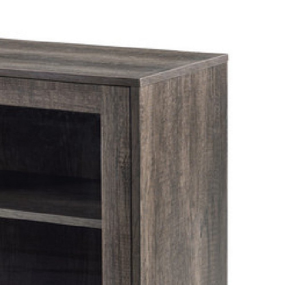 Sumi TV Stand Cabinet | Electric Fireplace Heater | Glass Doors | 70" Gray