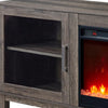 Sumi TV Stand Cabinet | Electric Fireplace Heater | Glass Doors | 70" Gray