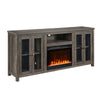 Tony Electric Fireplace TV Stand | Heater | Glass Doors | 70" Walnut Gray