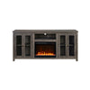 Tony Electric Fireplace TV Stand | Heater | Glass Doors | 70" Walnut Gray