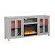 Tony Electric Fireplace TV Stand Cabinet with Heater | 70" Walnut White