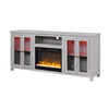 Tony Electric Fireplace TV Stand Cabinet with Heater | 70" Walnut White