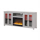 Tony Electric Fireplace TV Stand Cabinet with Heater | 70" Walnut White