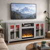 Tony Electric Fireplace TV Stand Cabinet with Heater | 70" Walnut White