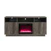 Ambi Electric Fireplace TV Stand Cabinet | Heater | 2 Door | 70" Wood Gray