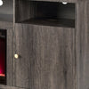 Ambi Electric Fireplace TV Stand Cabinet | Heater | 2 Door | 70" Wood Gray