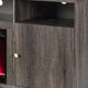 Ambi Electric Fireplace TV Stand Cabinet | Heater | 2 Door | 70" Wood Gray