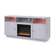Ambi TV Stand Cabinet with Electric Heating Fireplace | 70" Walnut White