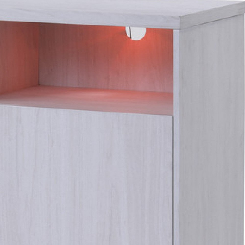 Ambi TV Stand Cabinet with Electric Heating Fireplace | 70" Walnut White
