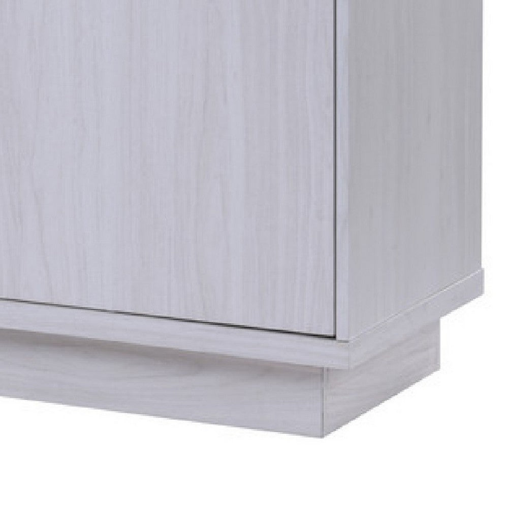 Ambi TV Stand Cabinet with Electric Heating Fireplace | 70" Walnut White