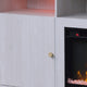 Ambi TV Stand Cabinet with Electric Heating Fireplace | 70" Walnut White