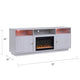 Ambi TV Stand Cabinet with Electric Heating Fireplace | 70" Walnut White