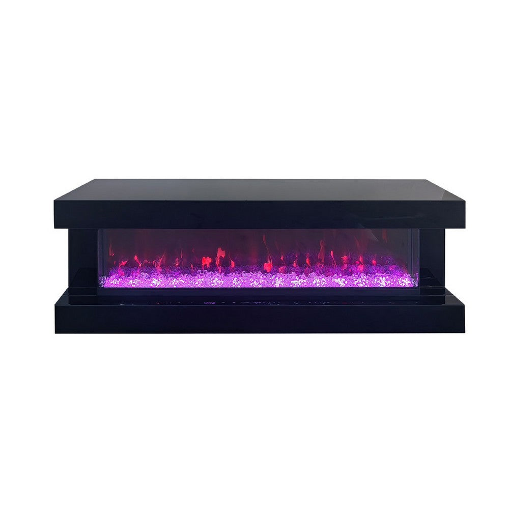 Vista LED Fireplace TV Stand Cabinet with Bluetooth Speaker | 71" Black