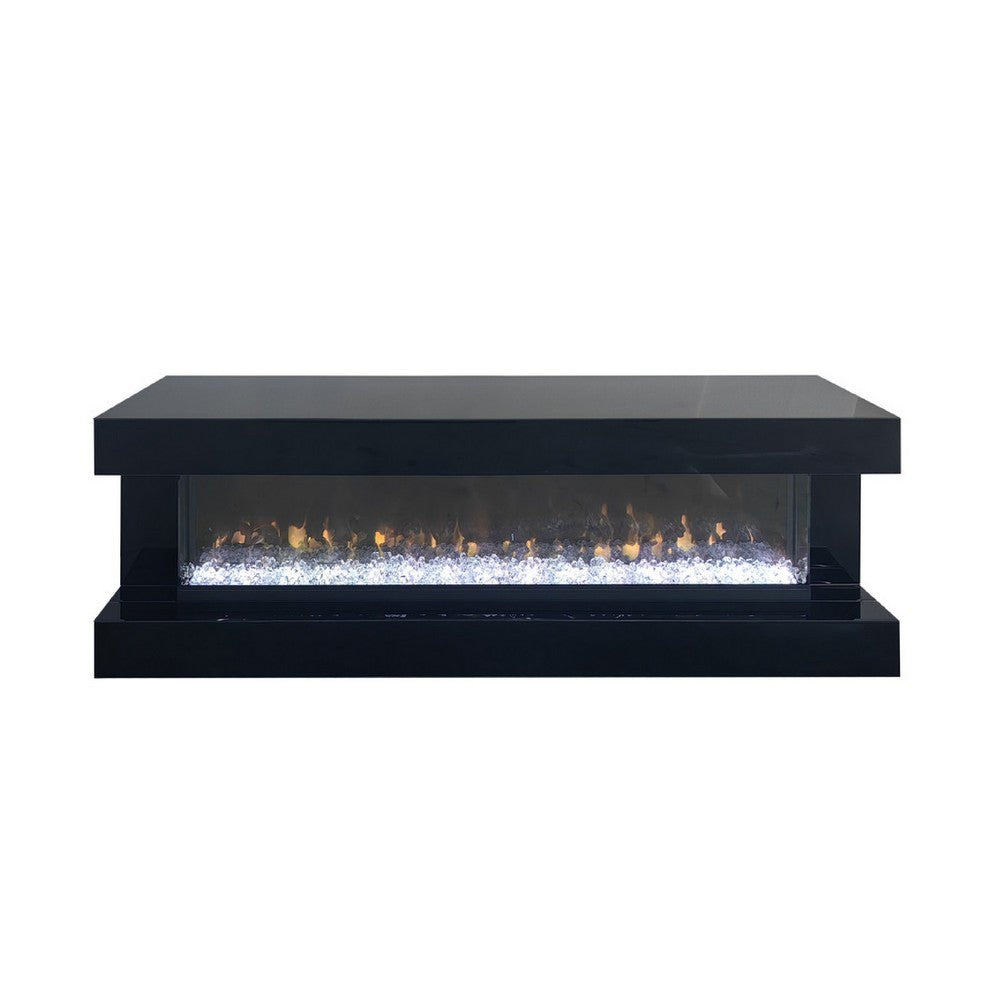 Vista LED Fireplace TV Stand Cabinet with Bluetooth Speaker | 71" Black
