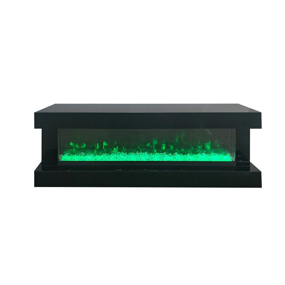 Vista LED Fireplace TV Stand Cabinet with Bluetooth Speaker | 71" Black