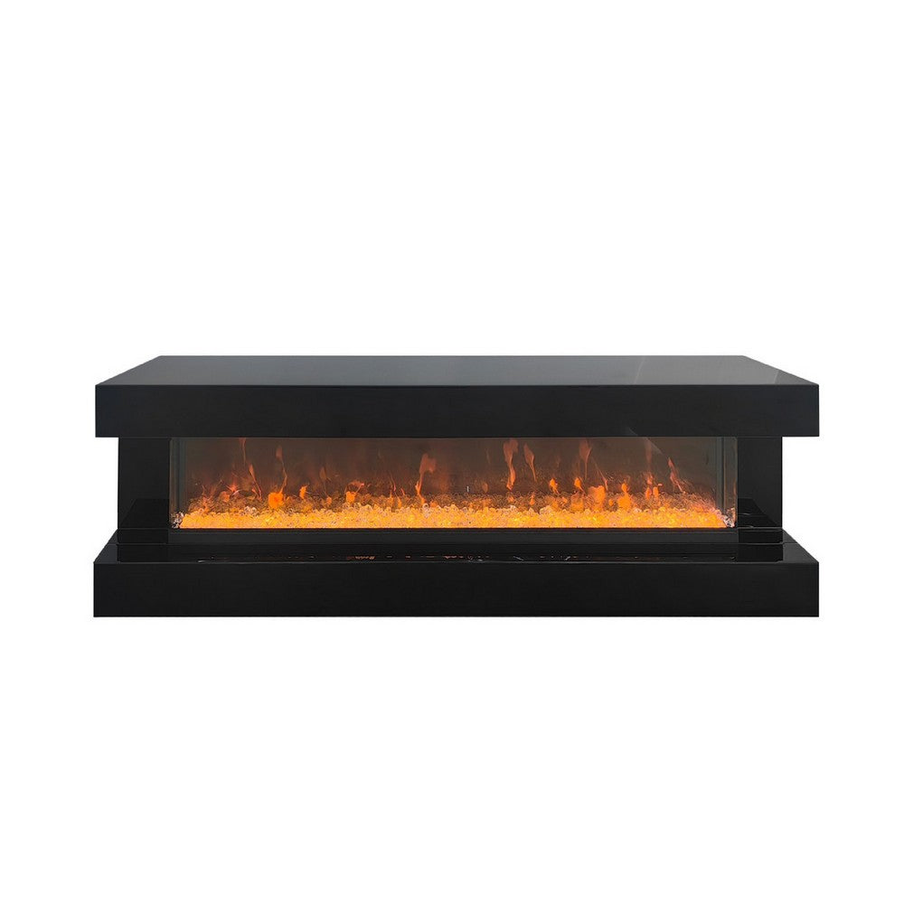 Vista LED Fireplace TV Stand Cabinet with Bluetooth Speaker | 71" Black