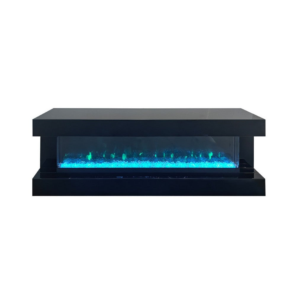 Vista LED Fireplace TV Stand Cabinet with Bluetooth Speaker | 71" Black
