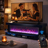 Vista LED Fireplace TV Stand Cabinet with Bluetooth Speaker | 71" Black