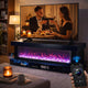 Vista LED Fireplace TV Stand Cabinet with Bluetooth Speaker | 71" Black