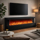 Dori LED Fireplace TV Stand Cabinet with Bluetooth Speaker | 71" Black