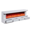 Dori LED Fireplace TV Stand Cabinet with Bluetooth Speaker | 71" White
