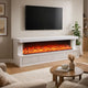 Dori LED Fireplace TV Stand Cabinet with Bluetooth Speaker | 71" White