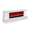 Cere Electric Fireplace TV Console | Bluetooth Speaker | 71" White Wood