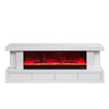 Cere Electric Fireplace TV Console | Bluetooth Speaker | 71" White Wood