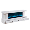 Cere Electric Fireplace TV Console | Bluetooth Speaker | 71" White Wood