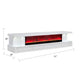 Cere Electric Fireplace TV Console | Bluetooth Speaker | 71" White Wood