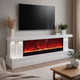 Cere Electric Fireplace TV Console | Bluetooth Speaker | 71" White Wood