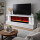 Cere Electric Fireplace TV Console | Bluetooth Speaker | 71" White Wood