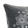 Rola Square Throw Pillow | Snowflake Wreath Embroidery | Gray Velvet 20"