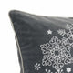 Rola Square Throw Pillow | Snowflake Wreath Embroidery | Gray Velvet 20"