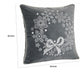 Rola Square Throw Pillow | Snowflake Wreath Embroidery | Gray Velvet 20"