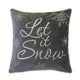 Rola Square Throw Pillow | Let It Snow Embroidery | Gray Cotton 20"
