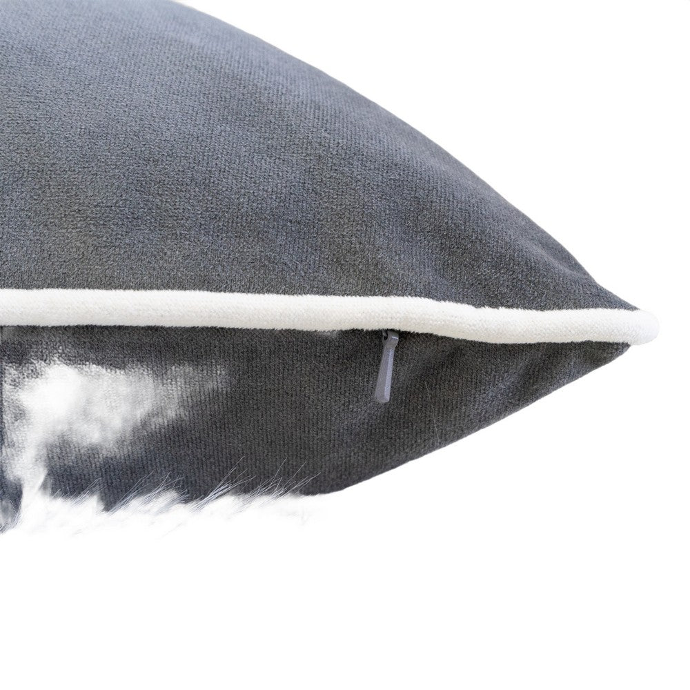Rola Square Throw Pillow | Let It Snow Embroidery | Gray Cotton 20"
