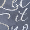 Rola Square Throw Pillow | Let It Snow Embroidery | Gray Cotton 20"