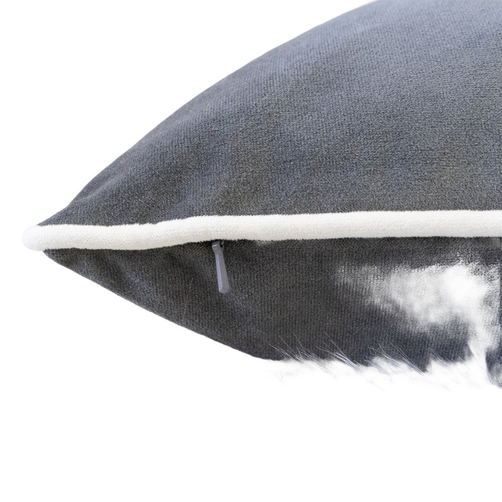 Rola Square Throw Pillow | Let It Snow Embroidery | Gray Cotton 20"