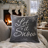 Rola Square Throw Pillow | Let It Snow Embroidery | Gray Cotton 20"