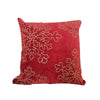 Rola Square Throw Pillow | Gold Snowflake Embroidery | Red Velvet 20"