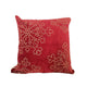 Rola Square Throw Pillow | Gold Snowflake Embroidery | Red Velvet 20"