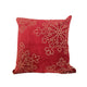 Rola Square Throw Pillow | Gold Snowflake Embroidery | Red Velvet 20"