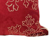 Rola Square Throw Pillow | Gold Snowflake Embroidery | Red Velvet 20"