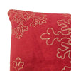 Rola Square Throw Pillow | Gold Snowflake Embroidery | Red Velvet 20"